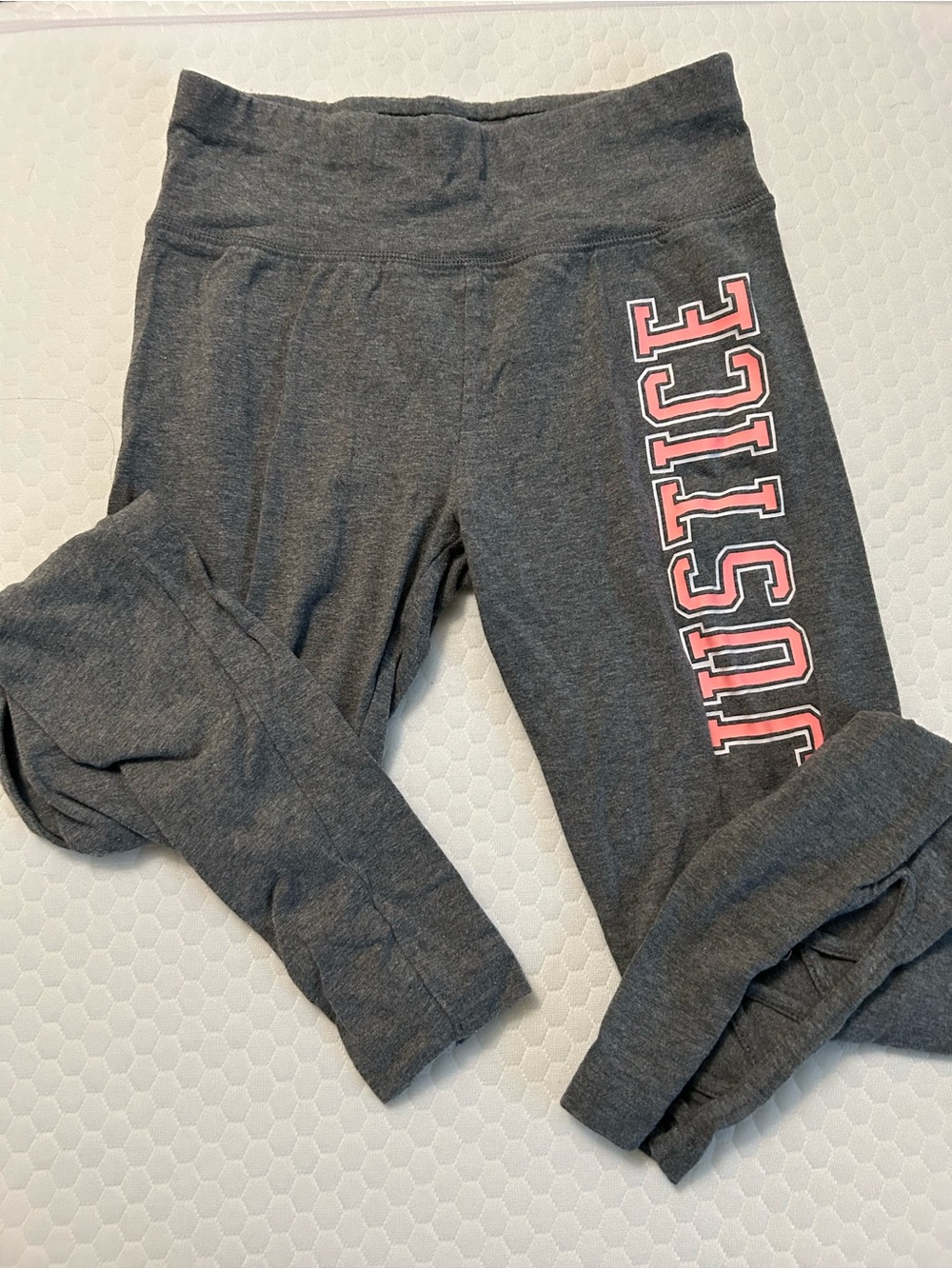 adidas Dark Gray Leggings with Pink Vertical Logo